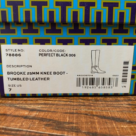 TORY BURCH Brooke Knee Boot (Perfect Black), Size 7 - Picture 3 of 10